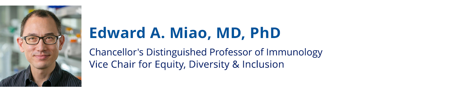 Edward A. Miao, MD, PhD, Chancellor's Distinguished Professor of Immunology, Vice Chair for Equity, Diversity & Inclusion